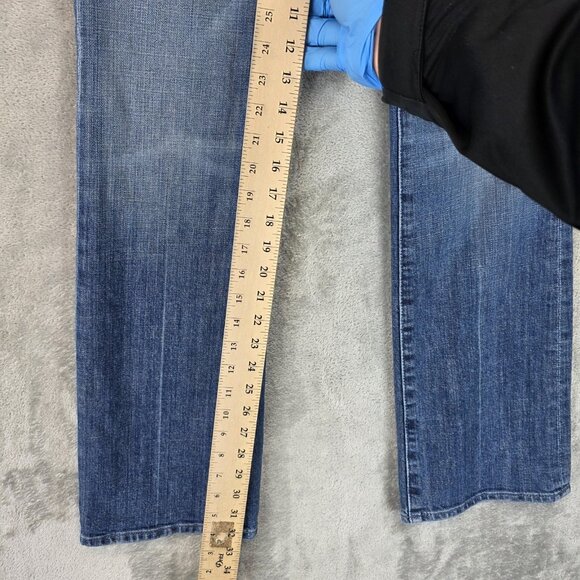 7 For All Mankind Jeans Womens 27 Blue Bootcut Stretch Denim Mid Rise Classic - Picture 7 of 14